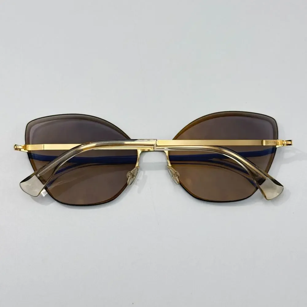 Mykita Sunglasses Studio 10.2 Col 342 Gold Cat Eye Butterfly Oversize Frame 62mm